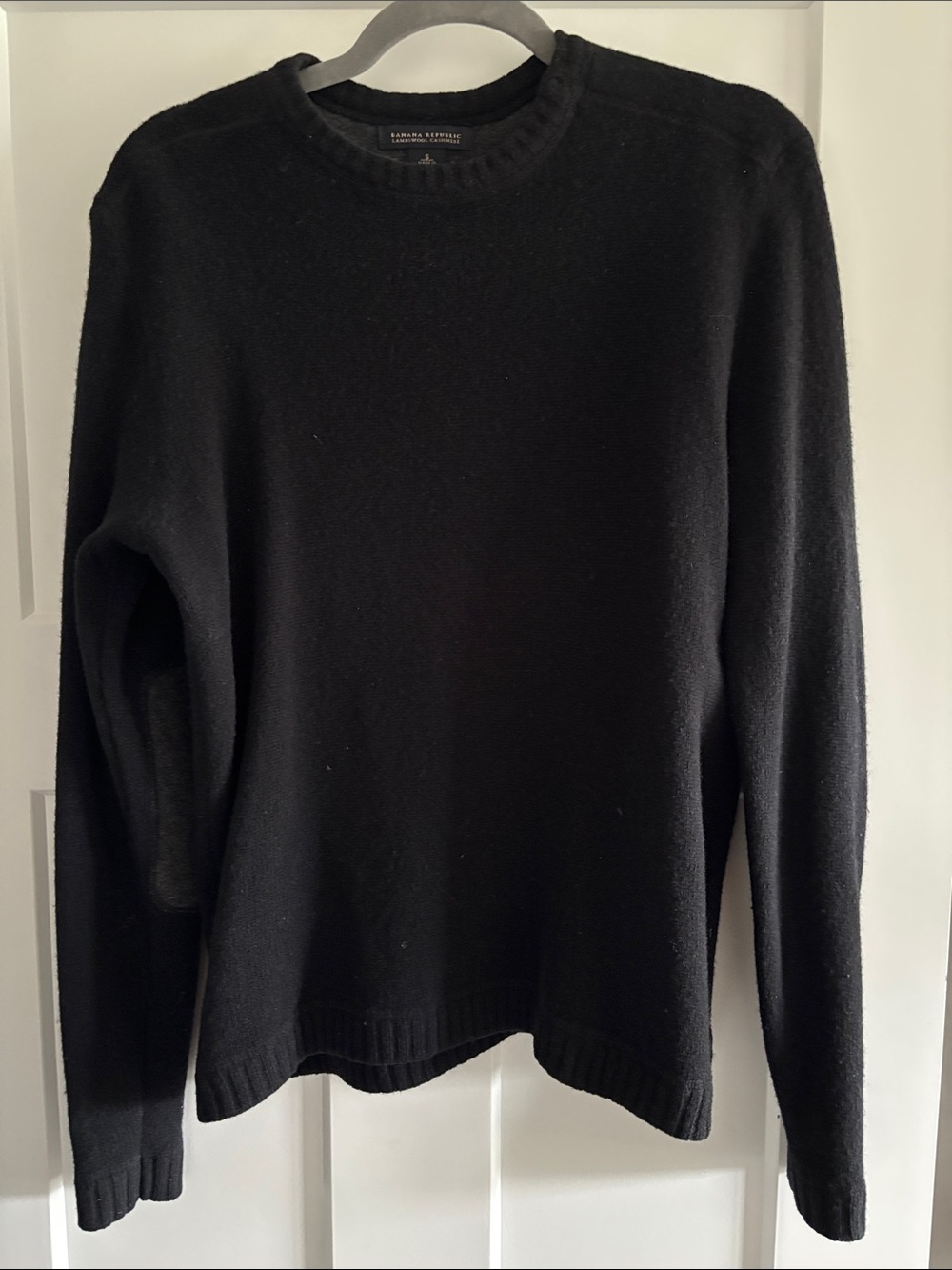 Banana Republic lambswool cashmere Black Crewneck Sweater small
